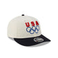 Team USA Chrome White Navy Retro Crown 9FIFTY Snapback Hat