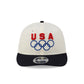Team USA Chrome White Navy Retro Crown 9FIFTY Snapback Hat