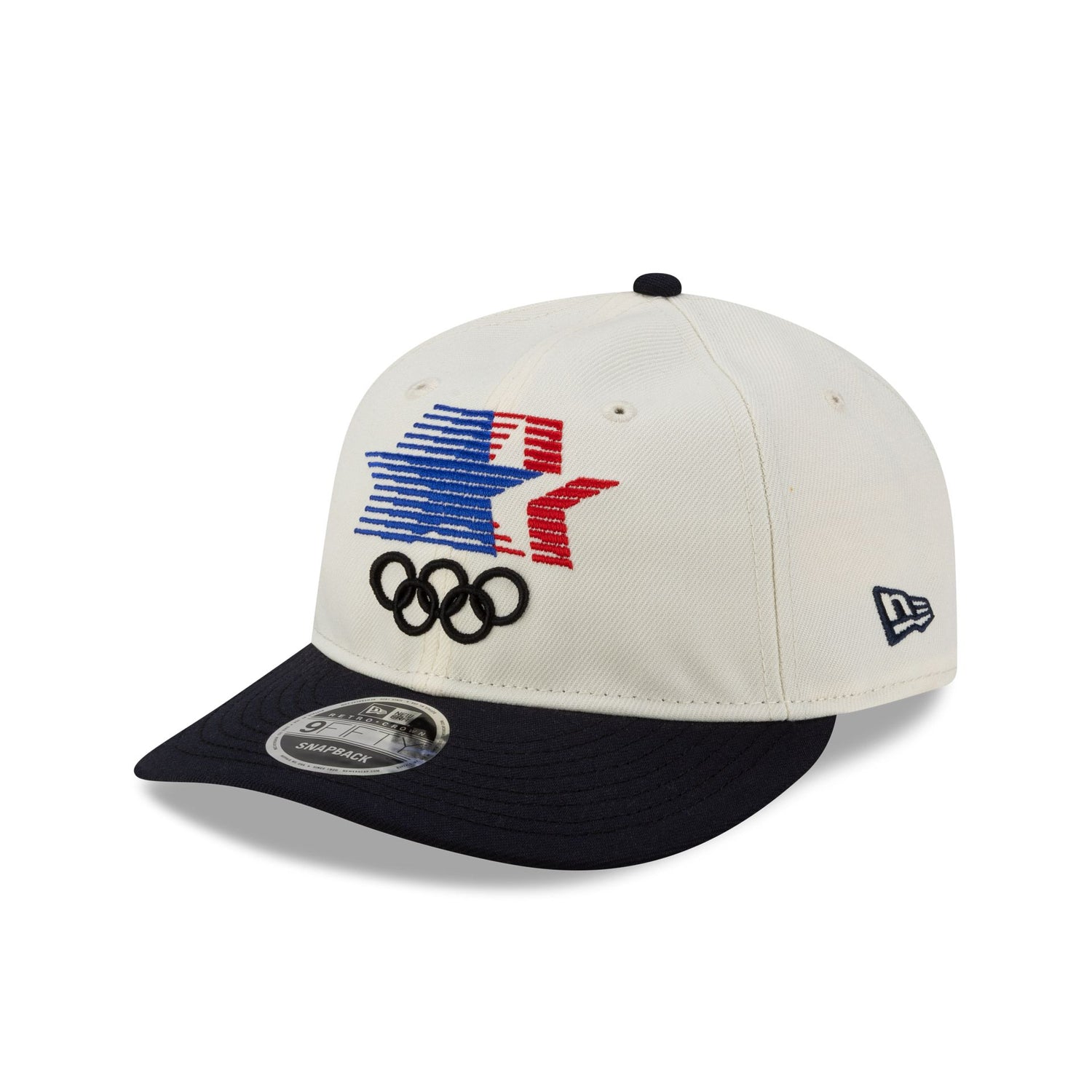 Olympic Heritage Los Angeles 1984 Olympic Games Stars Chrome White Navy Retro Crown 9FIFTY Snapback Hat
