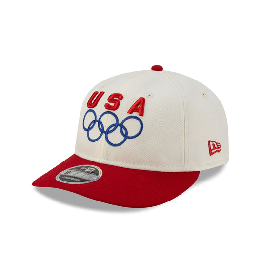 Team USA Chrome White Red Retro Crown 9FIFTY Snapback Hat - New Era Cap
