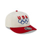 Team USA Chrome White Red Retro Crown 9FIFTY Snapback Hat