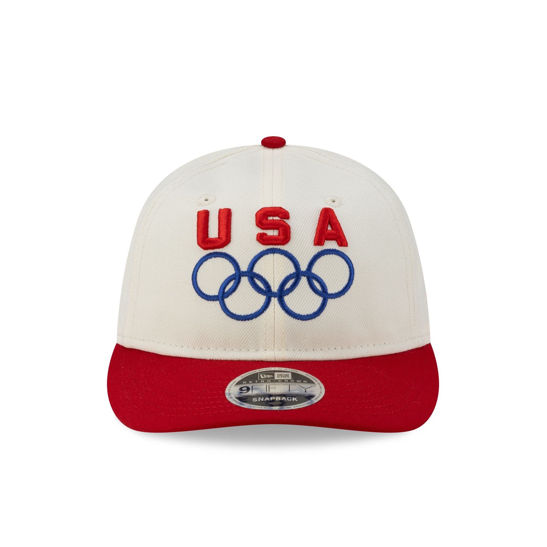 Team USA Chrome White Red Retro Crown 9FIFTY Snapback Hat