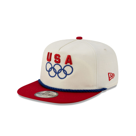 Team USA Chrome White Red Golfer Adjustable Hat - New Era Cap