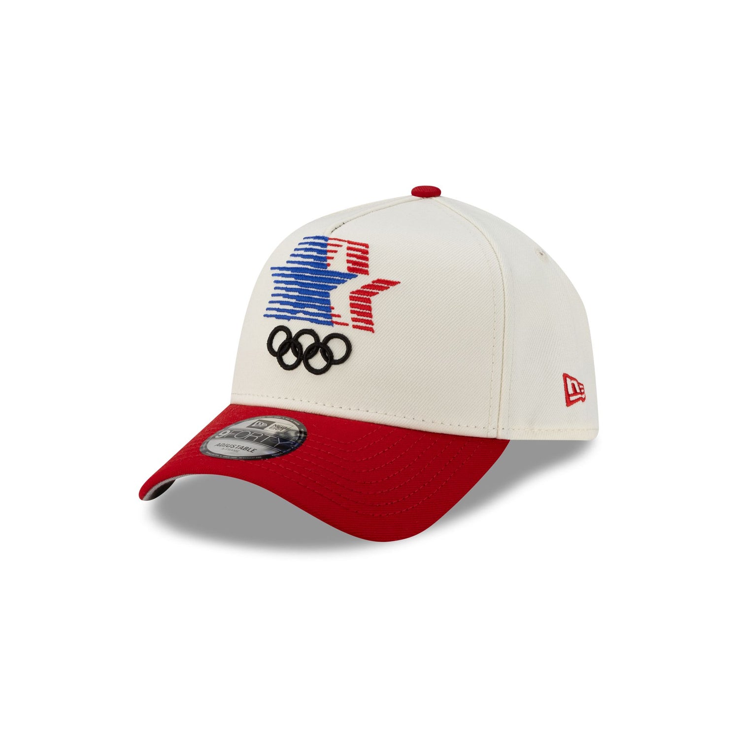 Olympic Heritage Los Angeles 1984 Olympic Games Stars Chrome White Red 9FORTY A-Frame Snapback Hat