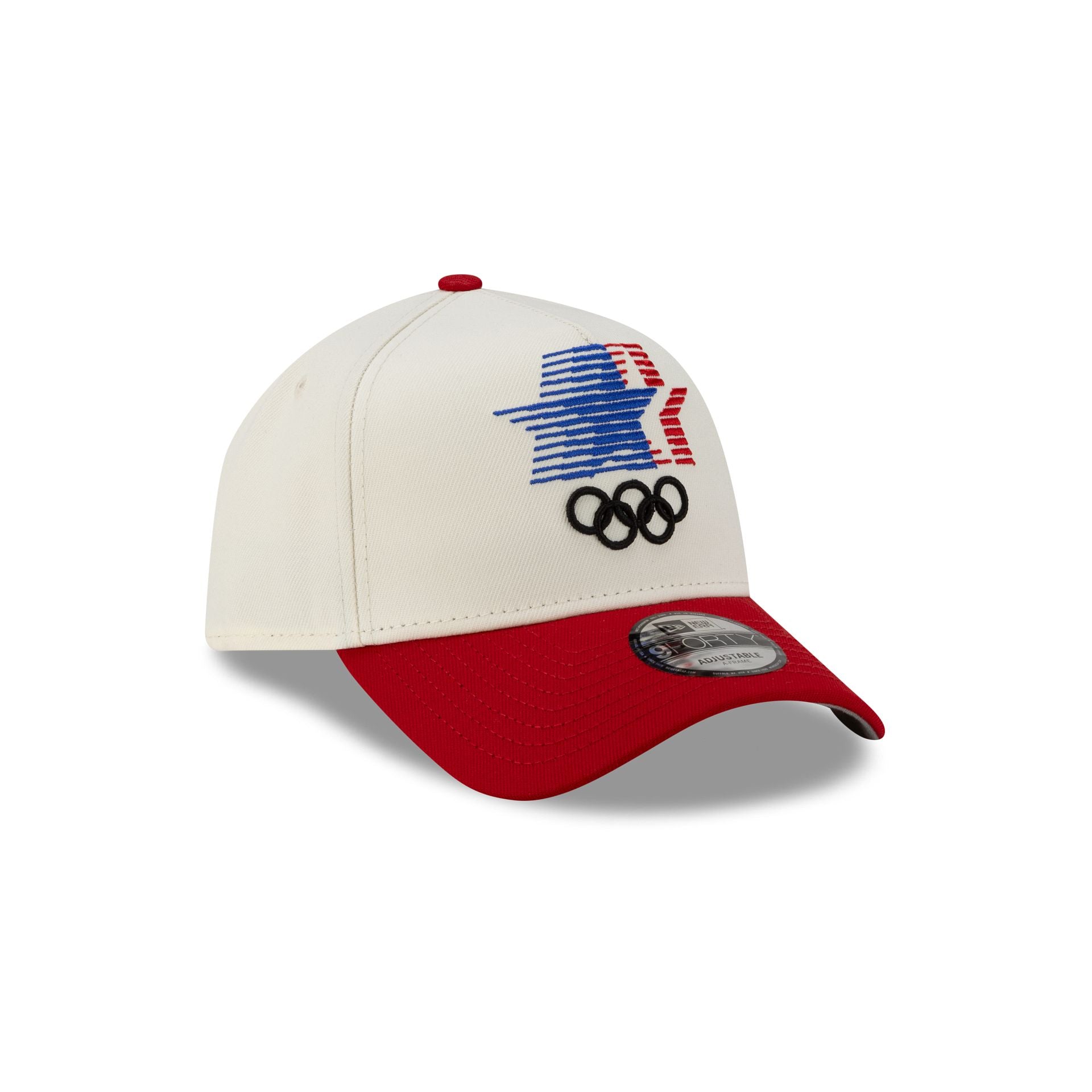 Olympic Heritage Los Angeles 1984 Olympic Games Stars Chrome White Red 9FORTY A-Frame Snapback Hat