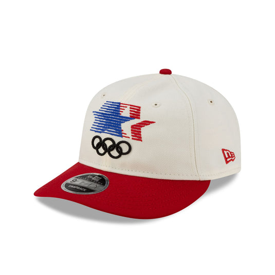 Olympic Heritage Los Angeles 1984 Olympic Games Stars Chrome White Red Retro Crown 9FIFTY Snapback Hat - New Era Cap