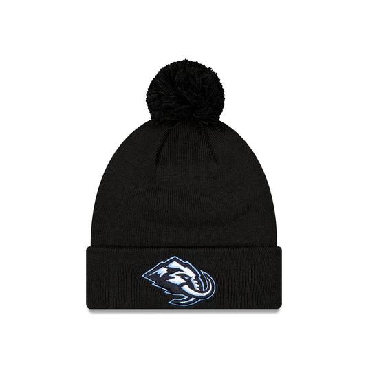 Utah Mammoth Black Pom Knit Hat - New Era Cap