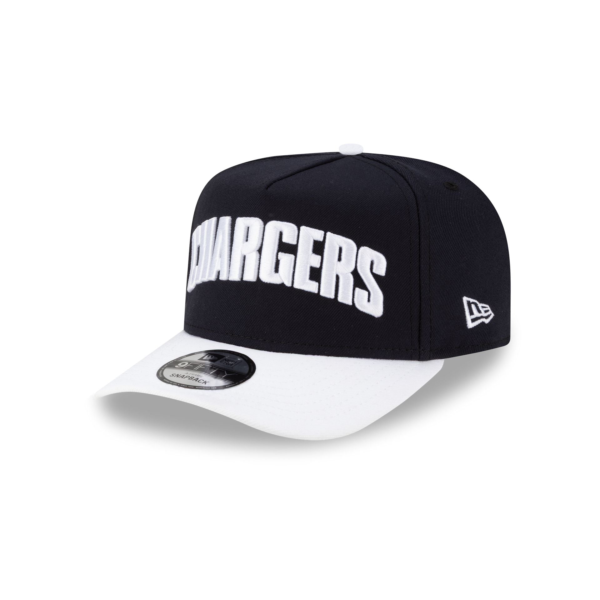 Los Angeles Chargers Wordmark Navy 9FIFTY A-Frame Snapback Hat
