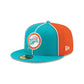 Miami Dolphins Two-Tone Pinwheel 59FIFTY Fitted Hat