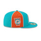 Miami Dolphins Two-Tone Pinwheel 59FIFTY Fitted Hat