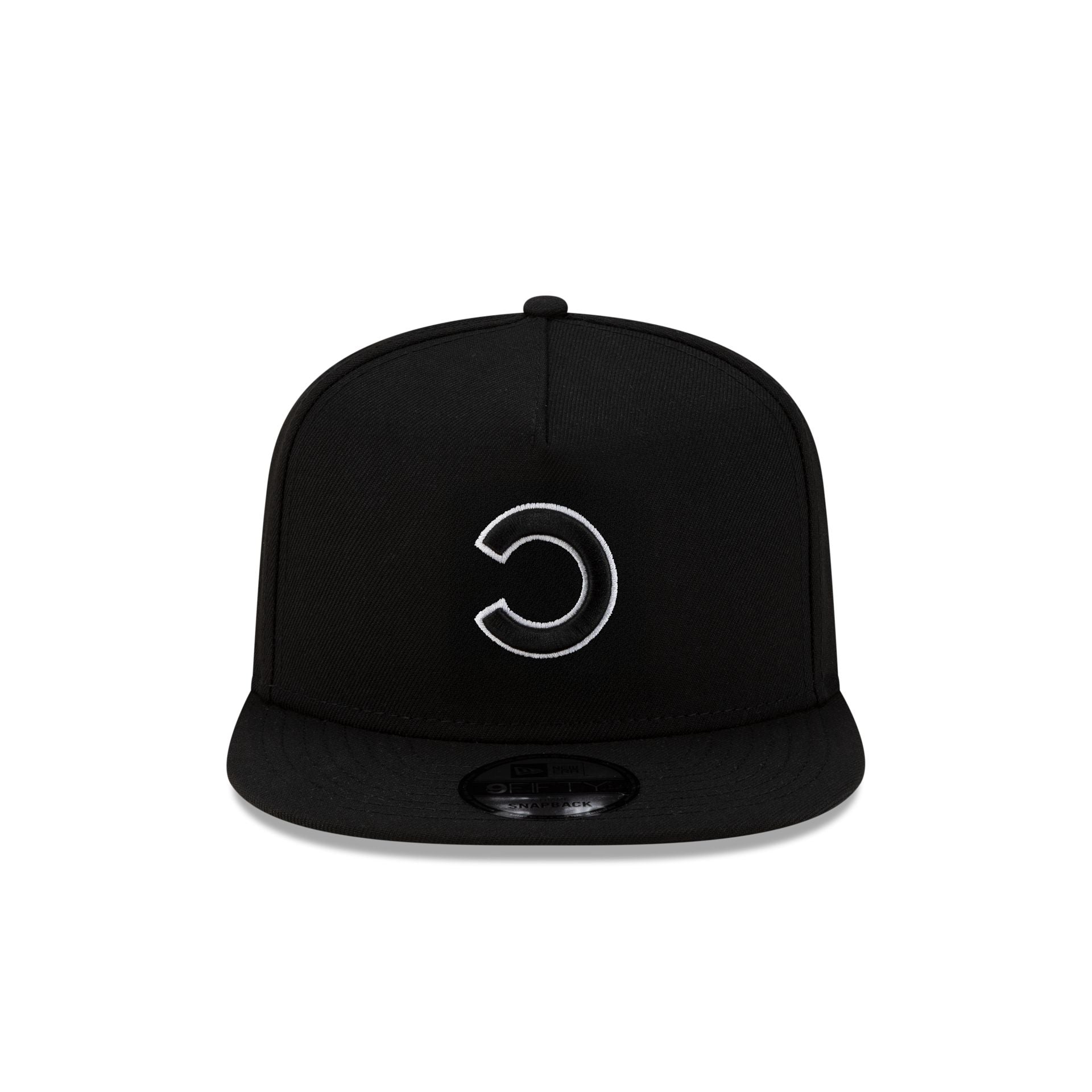 Chicago Cubs Upside Down Logo Black 9FIFTY A-Frame Snapback Hat