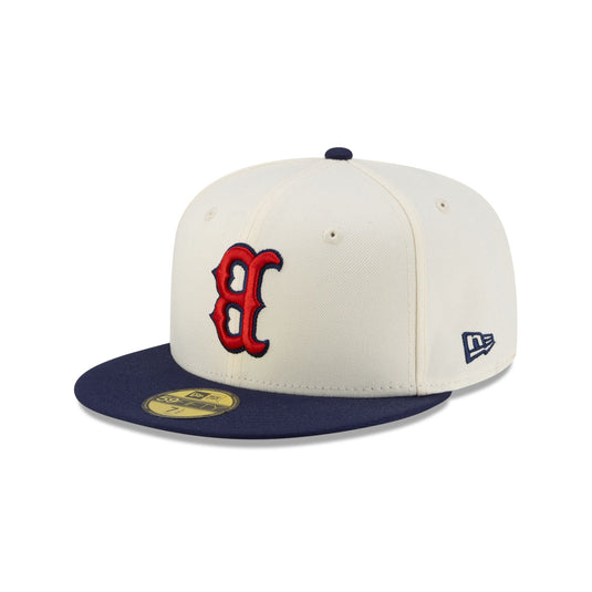 Boston Red Sox Upside Down Logo Chrome 59FIFTY Fitted Hat - New Era Cap