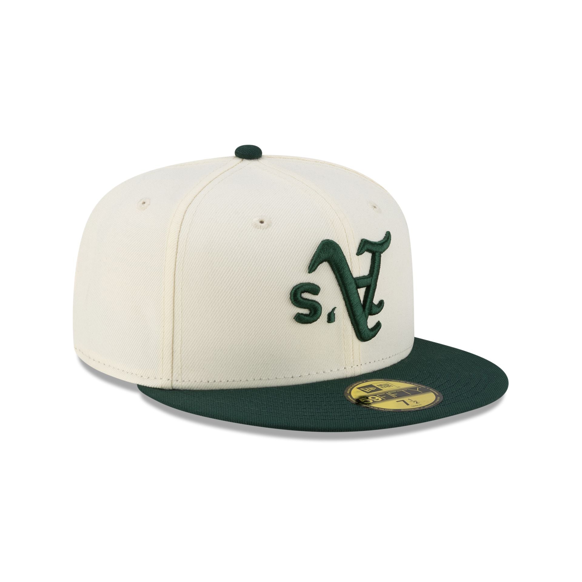Athletics Upside Down Logo Chrome 59FIFTY Fitted Hat