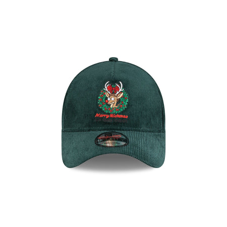 Rick and Morty Merry Rickmas Green Corduroy 9FORTY A-Frame Snapback Hat