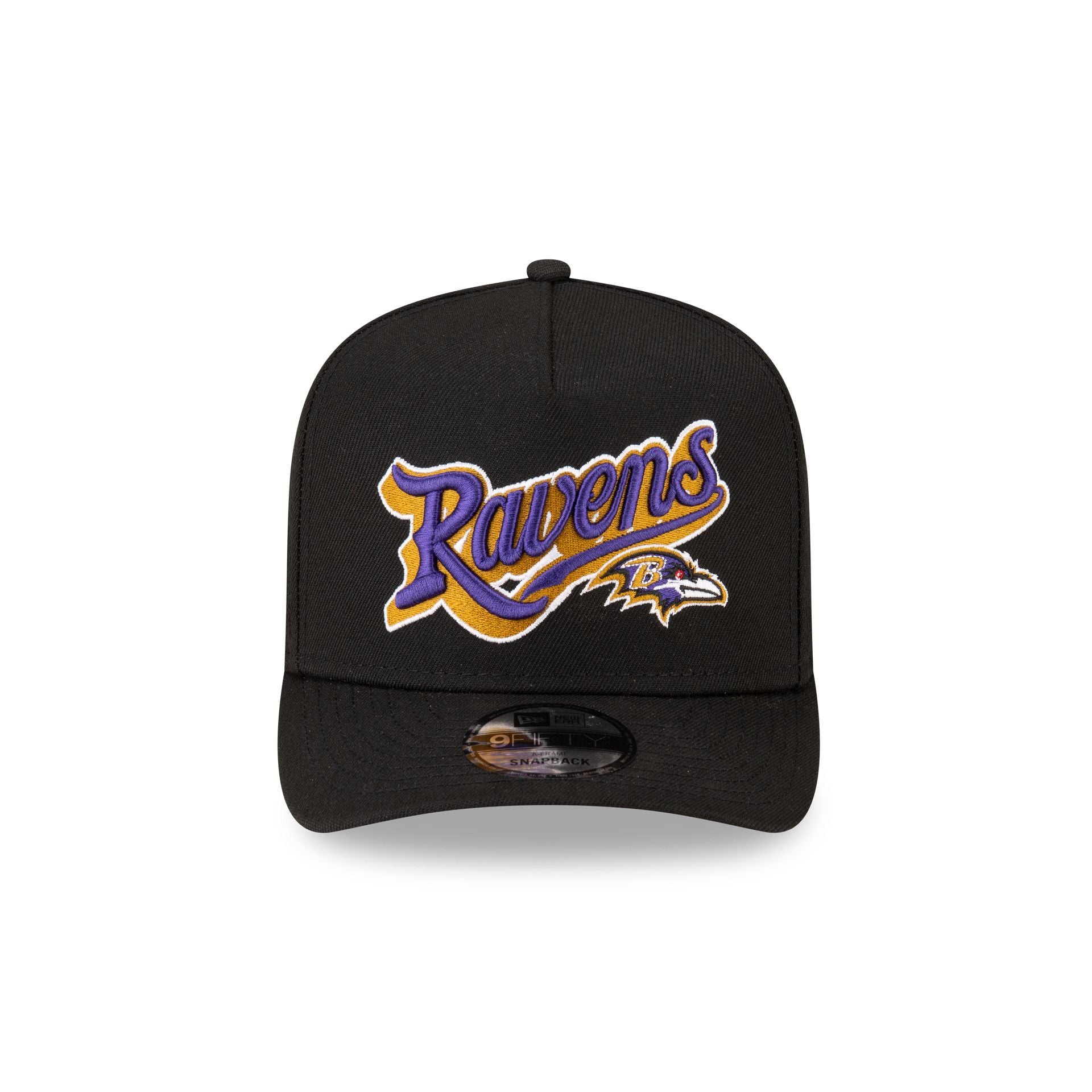 Born x Raised x Baltimore Ravens Script Black 9FIFTY A-Frame Snapback Hat