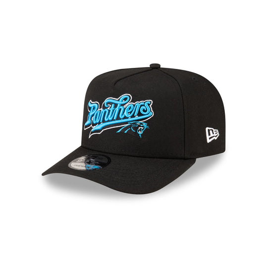 Born x Raised x Carolina Panthers Script Black 9FIFTY A-Frame Snapback Hat - New Era Cap