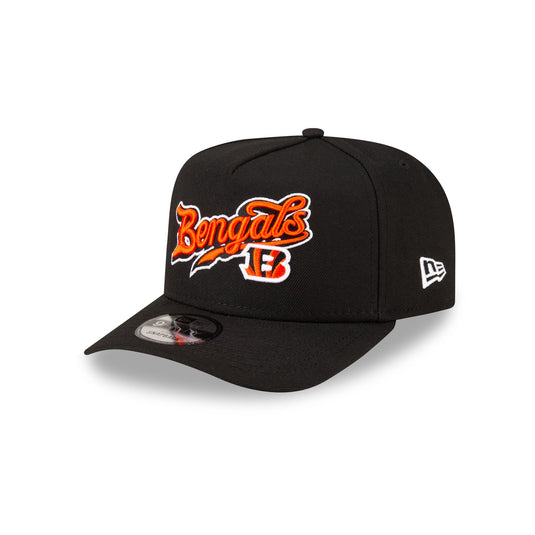 Born x Raised x Cincinnati Bengals Script Black 9FIFTY A-Frame Snapback Hat - New Era Cap