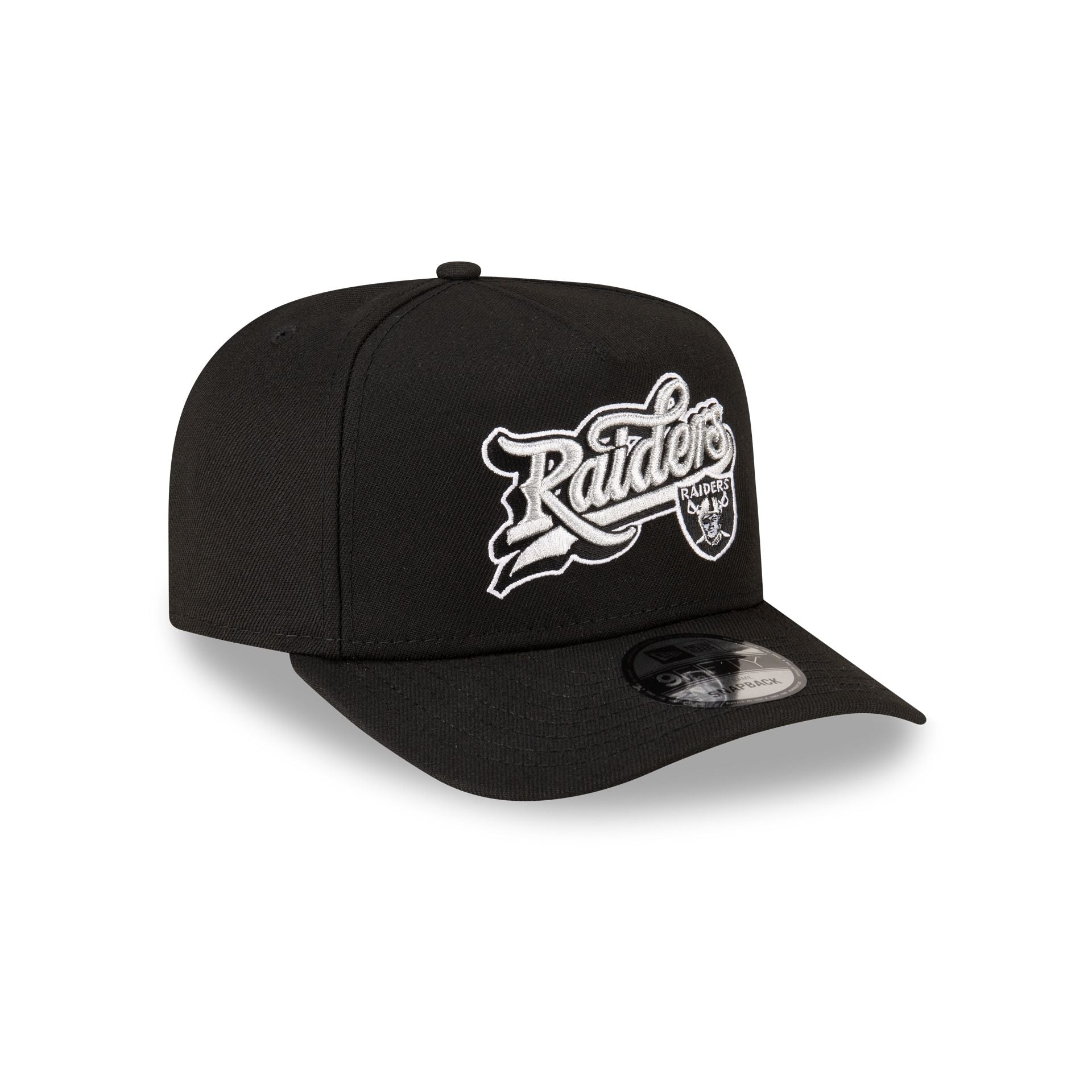 Born x Raised x Las Vegas Raiders Script Black 9FIFTY A-Frame Snapback Hat