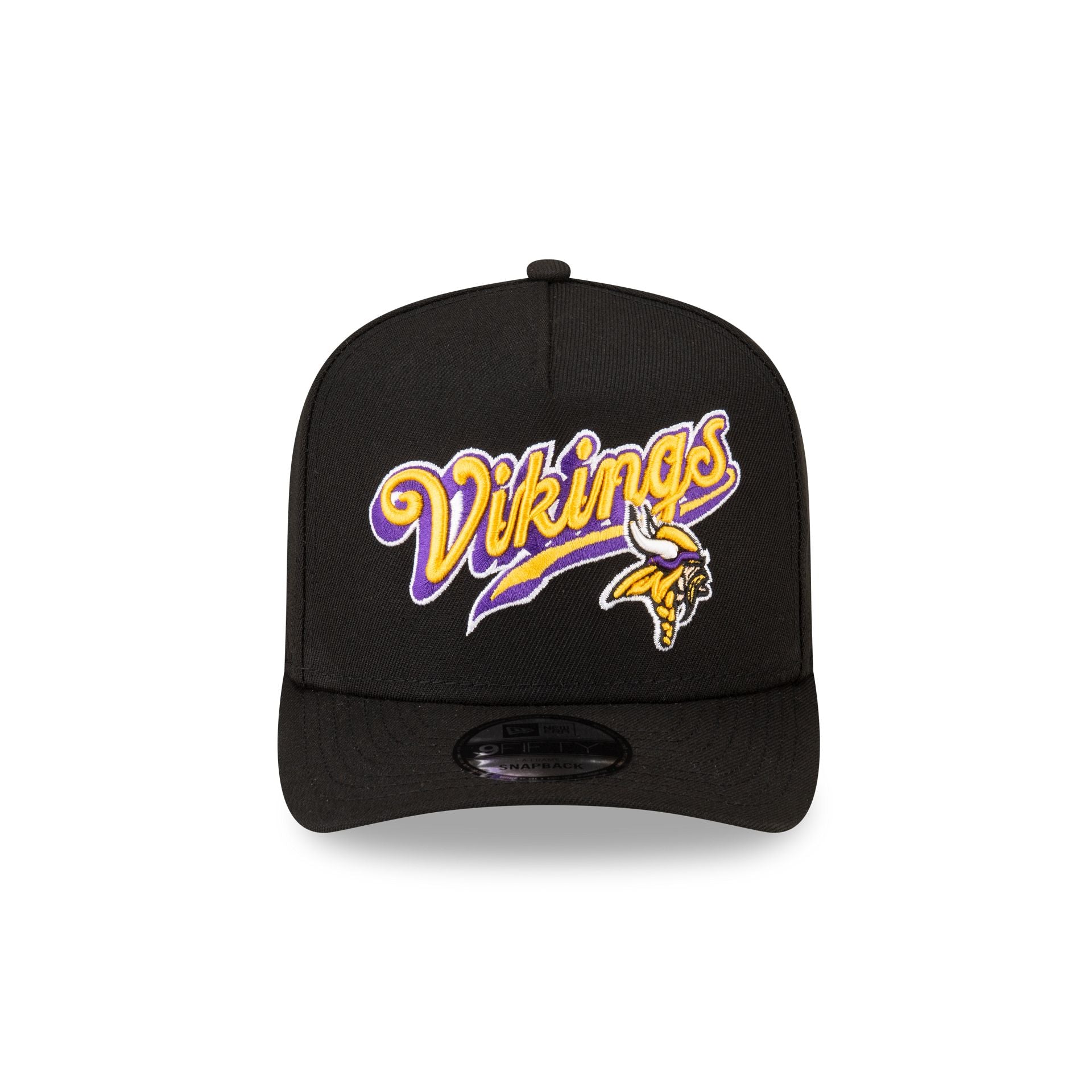 Born x Raised x Minnesota Vikings Script Black 9FIFTY A-Frame Snapback Hat
