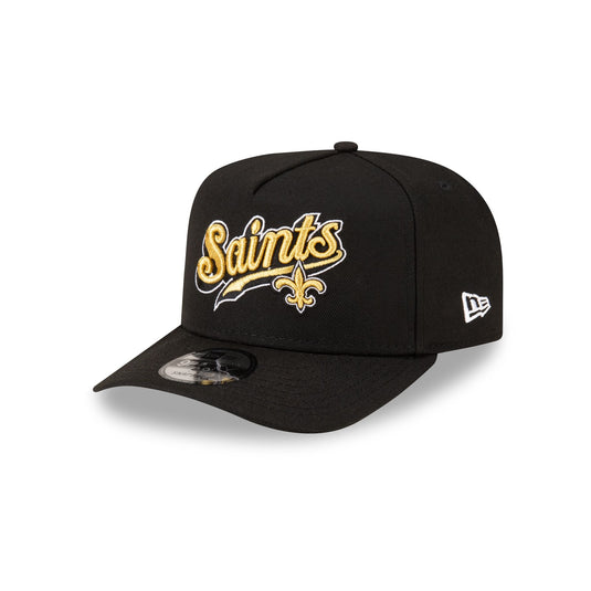 Born x Raised x New Orleans Saints Script Black 9FIFTY A-Frame Snapback Hat - New Era Cap
