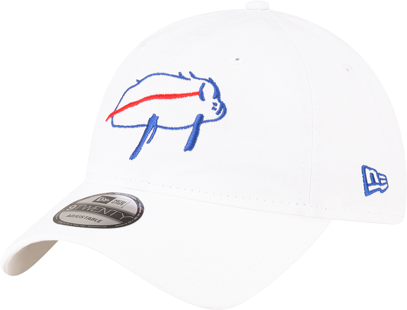 Buffalo Bills Billustration White 9TWENTY Adjustable Hat