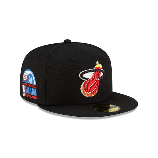 Miami Heat 1988-1998 Hardwood Classics Black 59FIFTY Fitted Hat - New Era Cap