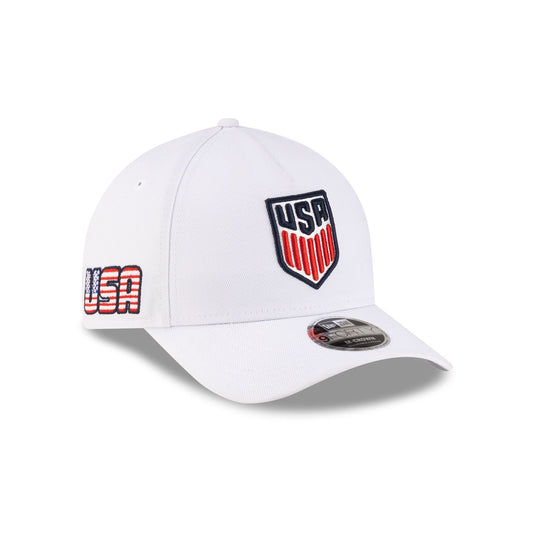 U.S. Soccer Men's National Team Americana Flag White 9FORTY M-Crown A-Frame Snapback Hat - New Era Cap
