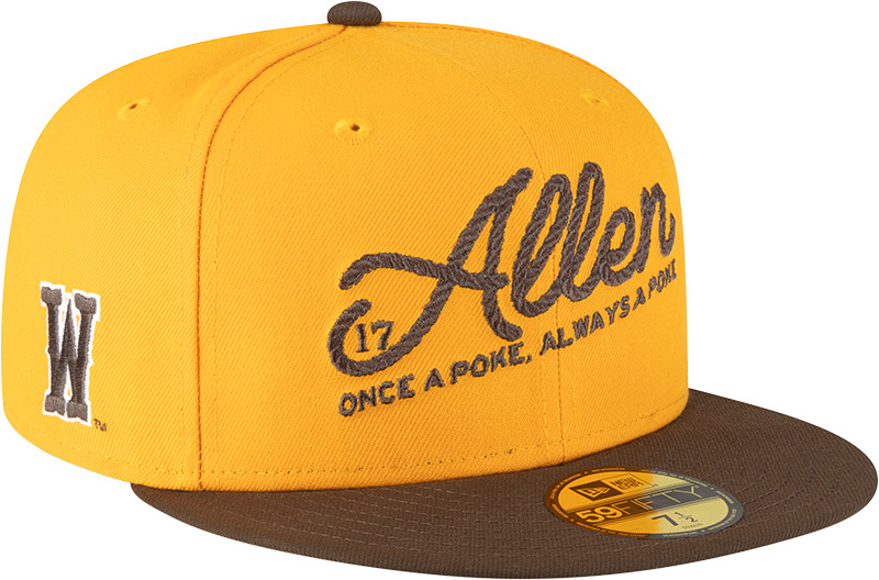 Wyoming Cowboys Josh Allen Jersey Retirement Gold 59FIFTY Fitted Hat