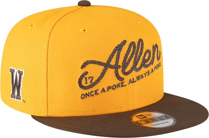 Wyoming Cowboys Josh Allen Jersey Retirement Gold 9FIFTY Snapback Hat