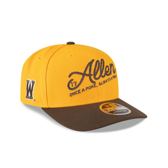 Wyoming Cowboys Josh Allen Jersey Retirement Gold 9SEVENTY Stretch-Snap Hat - New Era Cap