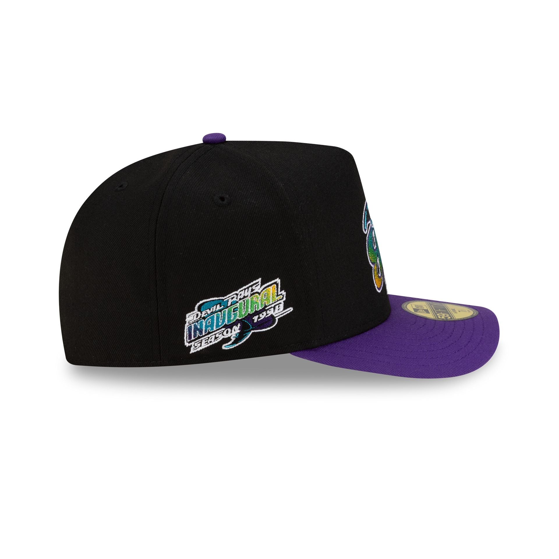 Just Caps Upside Down Logo Tampa Bay Rays 59FIFTY A-Frame Fitted Hat