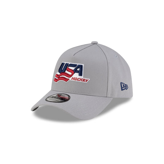 USA Hockey Gray 9FORTY A-Frame Snapback Hat - New Era Cap