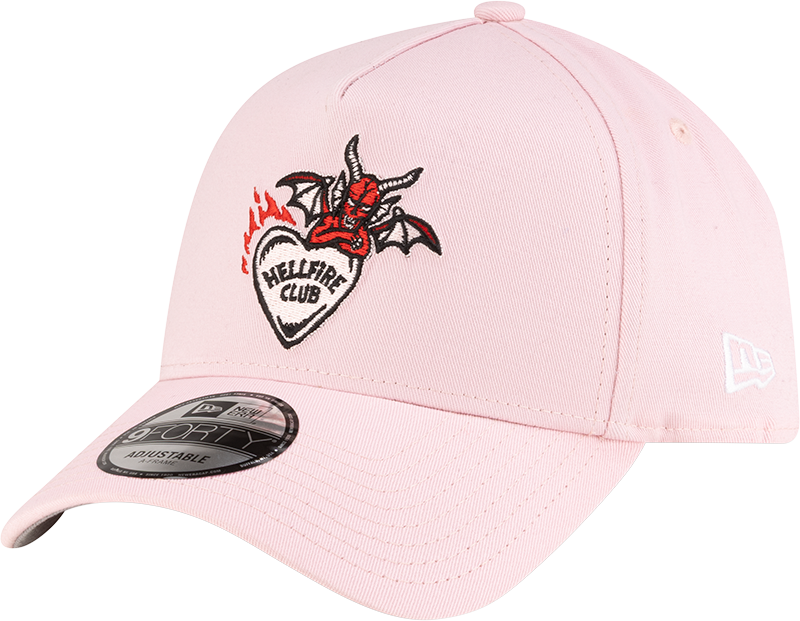 Stranger Things Hellfire Club Pink 9FORTY A-Frame Snapback Hat
