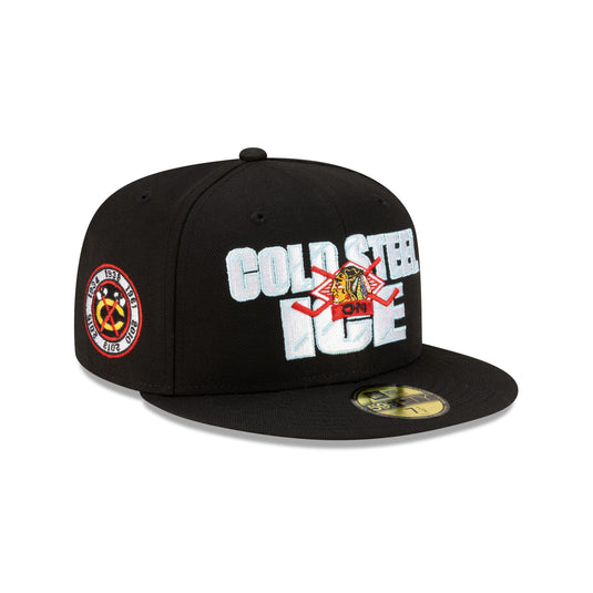 Chicago Blackhawks Cold Steel Ice 59FIFTY Fitted Hat - New Era Cap