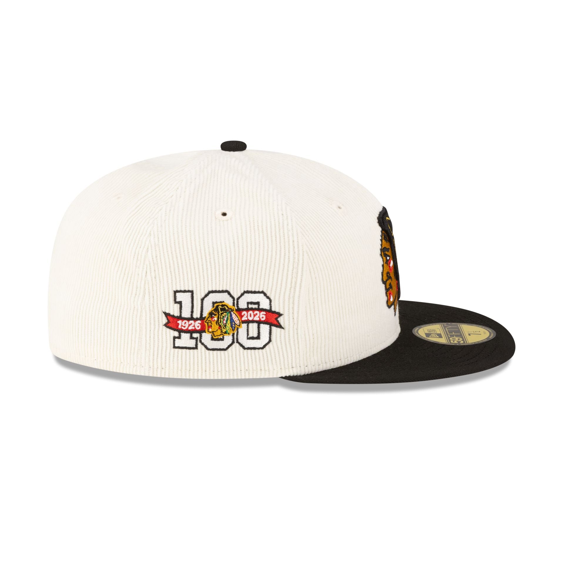 Chicago Blackhawks 100th Anniversary Chrome Corduroy 59FIFTY Fitted Hat