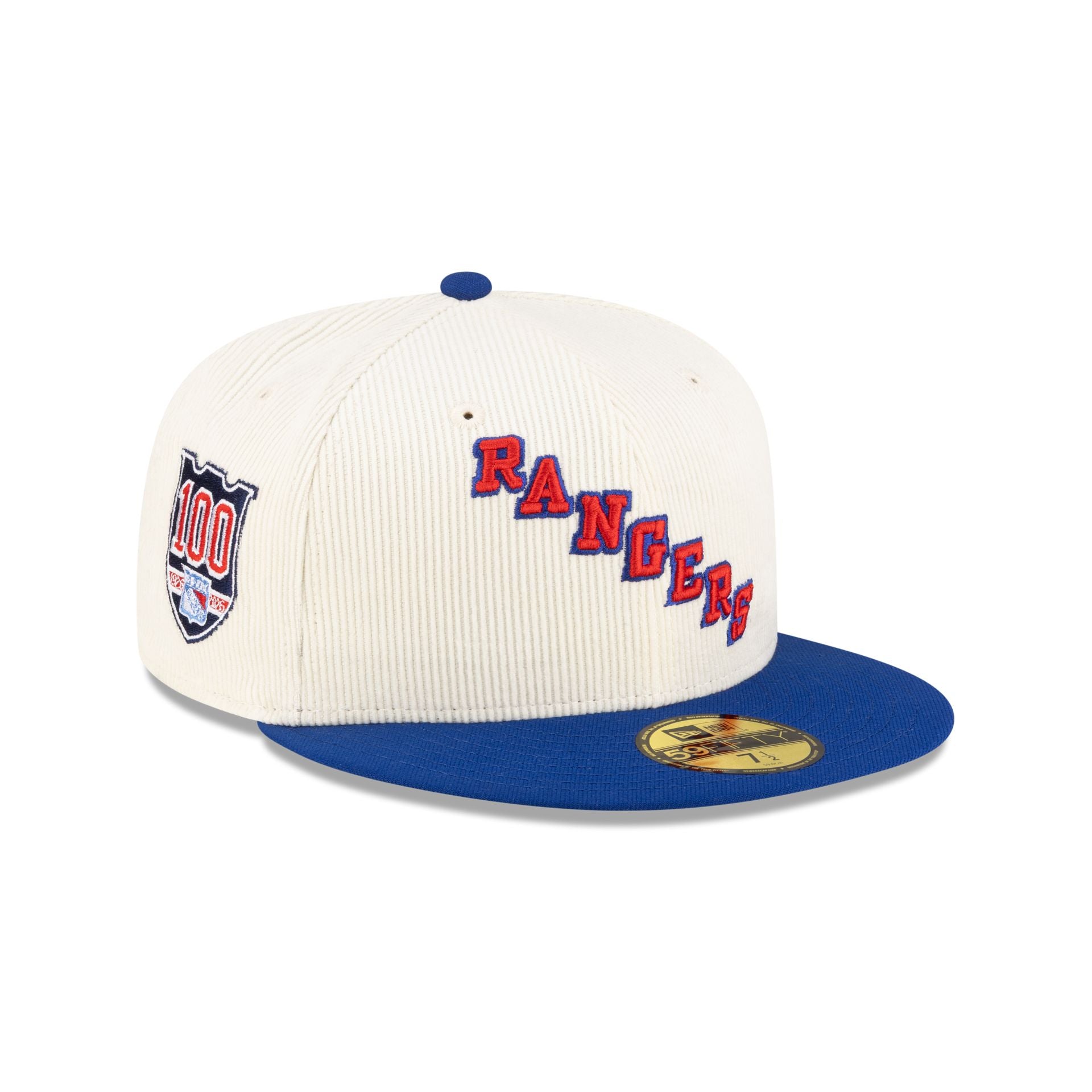 New York Rangers 100th Anniversary Chrome Corduroy 59FIFTY Fitted Hat