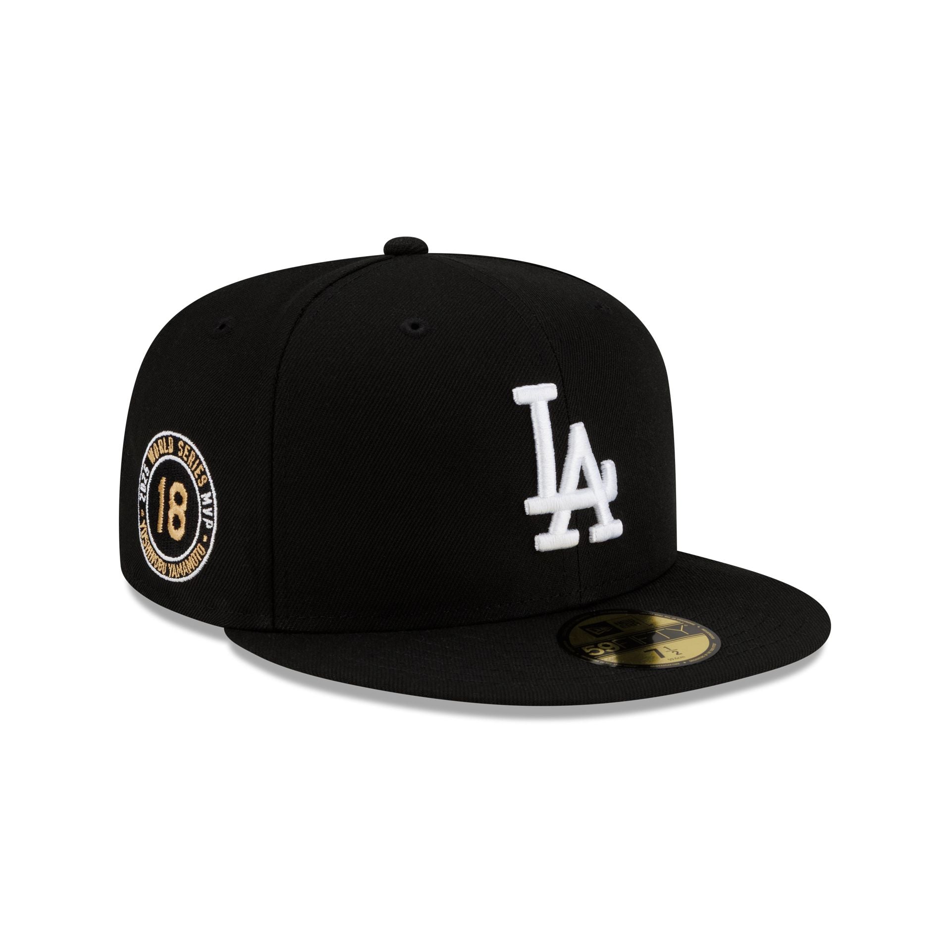 Los Angeles Dodgers 2025 World Series MVP Yoshinobu Yamamoto Black 59FIFTY Fitted Hat