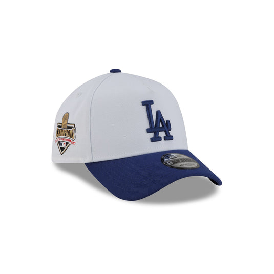 Los Angeles Dodgers 2025 World Series Champions Trophy Sidepatch White 9FORTY A-Frame Snapback Hat - New Era Cap