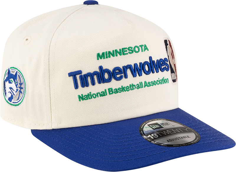 Minnesota Timberwolves 1989-1996 Hardwood Classics Sign Stack Chrome White 19TWENTY Adjustable Hat