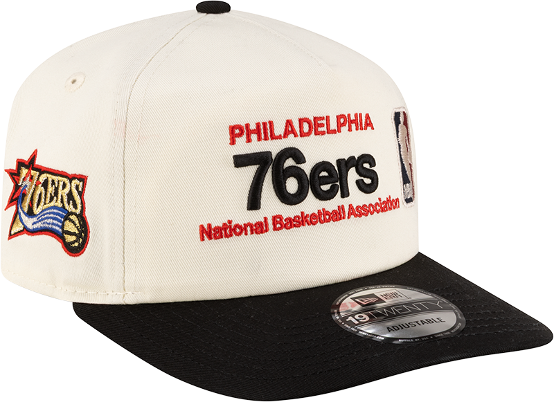 Philadelphia 76ers 1997-2009 Hardwood Classics Sign Stack Chrome White 19TWENTY Adjustable Hat