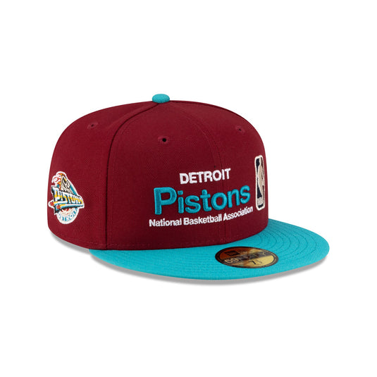 Detroit Pistons 1996-2001 Hardwood Classics Sign Stack 59FIFTY Fitted Hat - New Era Cap