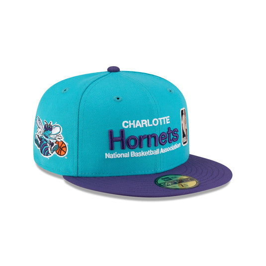 Charlotte Hornets 1988-2002 Hardwood Classics Sign Stack 59FIFTY Fitted Hat - New Era Cap