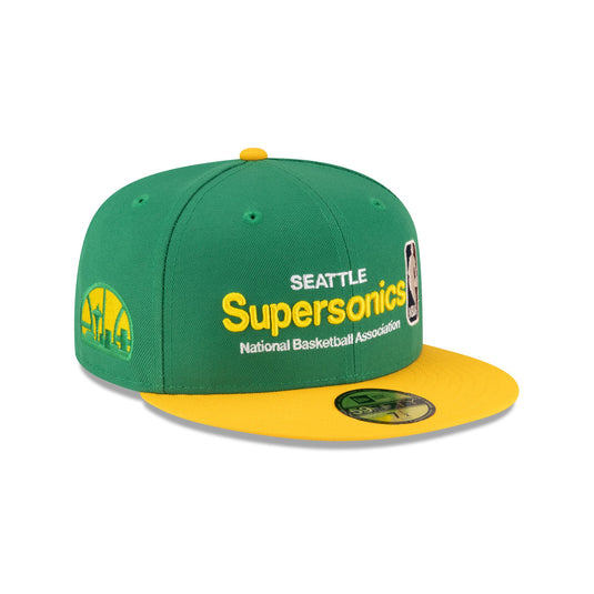 Seattle SuperSonics 1975-1995 Hardwood Classics Sign Stack 59FIFTY Fitted Hat - New Era Cap