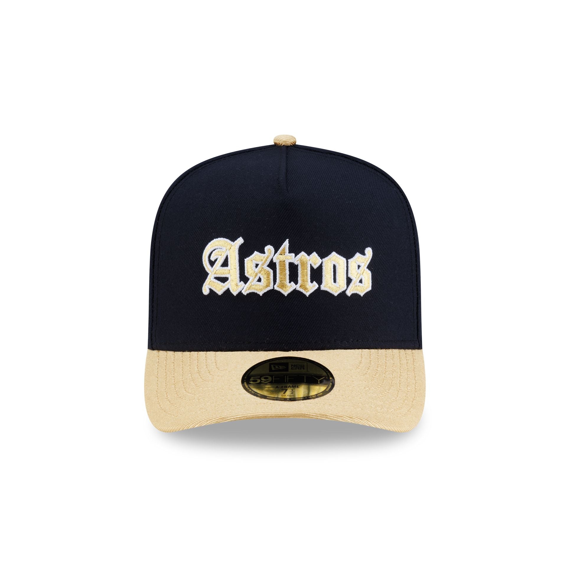 Just Caps Gothic Script Houston Astros 59FIFTY A-Frame Fitted Hat