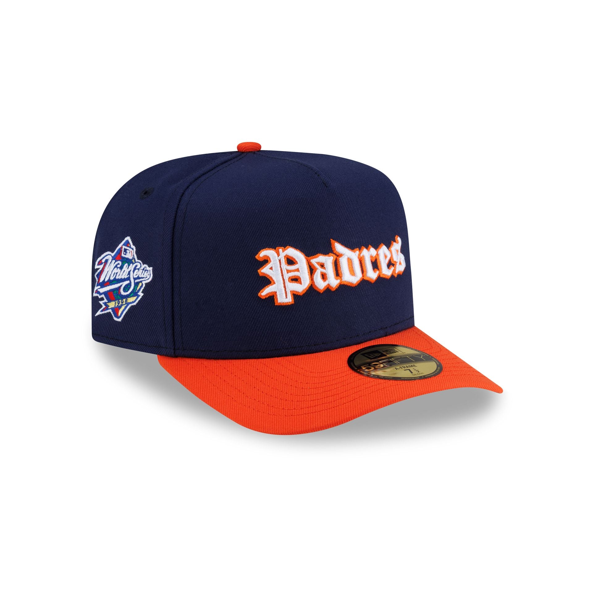 Just Caps Gothic Script San Diego Padres 59FIFTY A-Frame Fitted