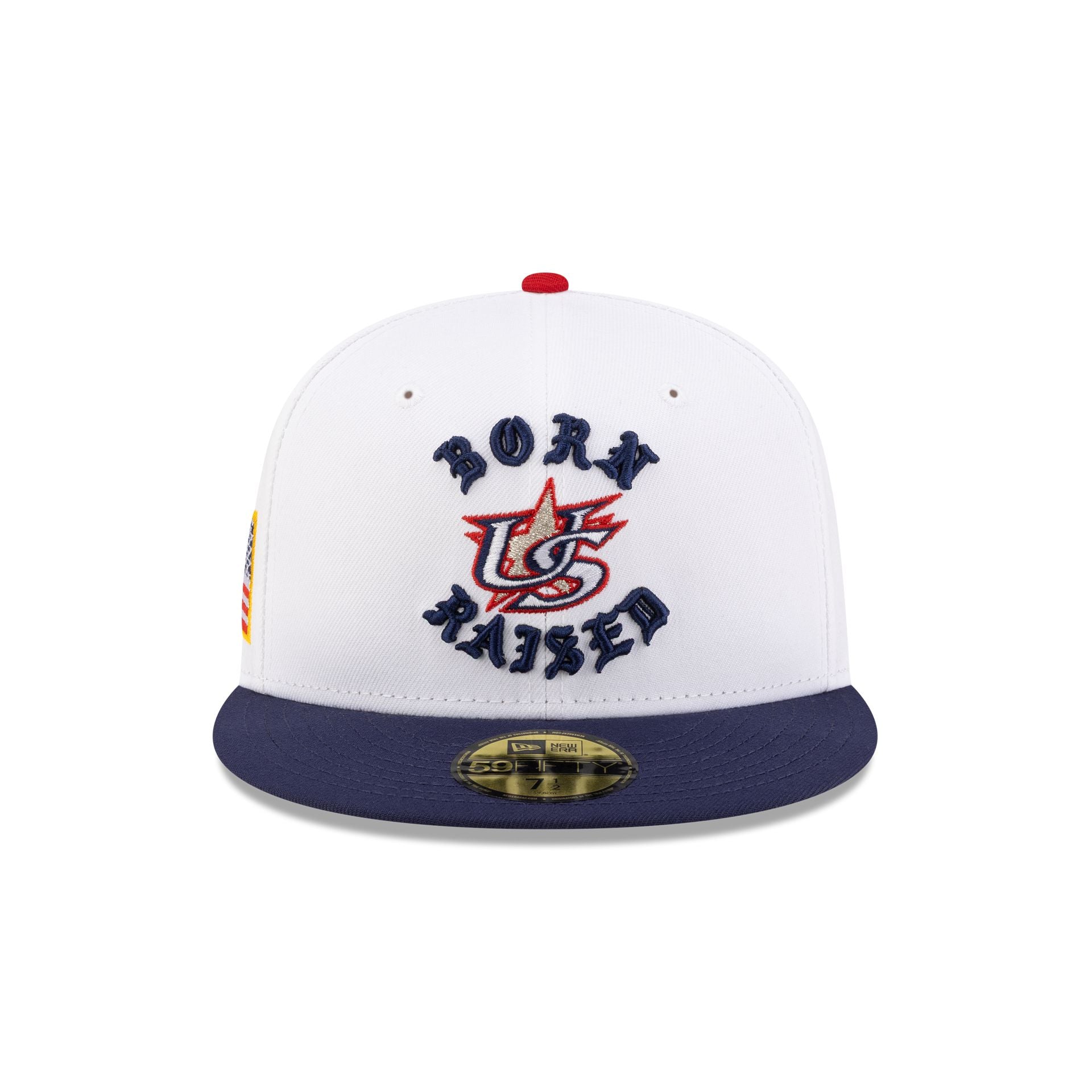 Born x Raised x USA White 59FIFTY Fitted Hat