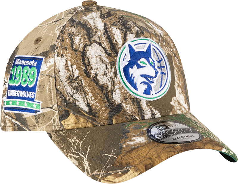Minnesota Timberwolves 1989-1996 Hardwood Classics Realtree 9FORTY A-Frame Snapback Hat