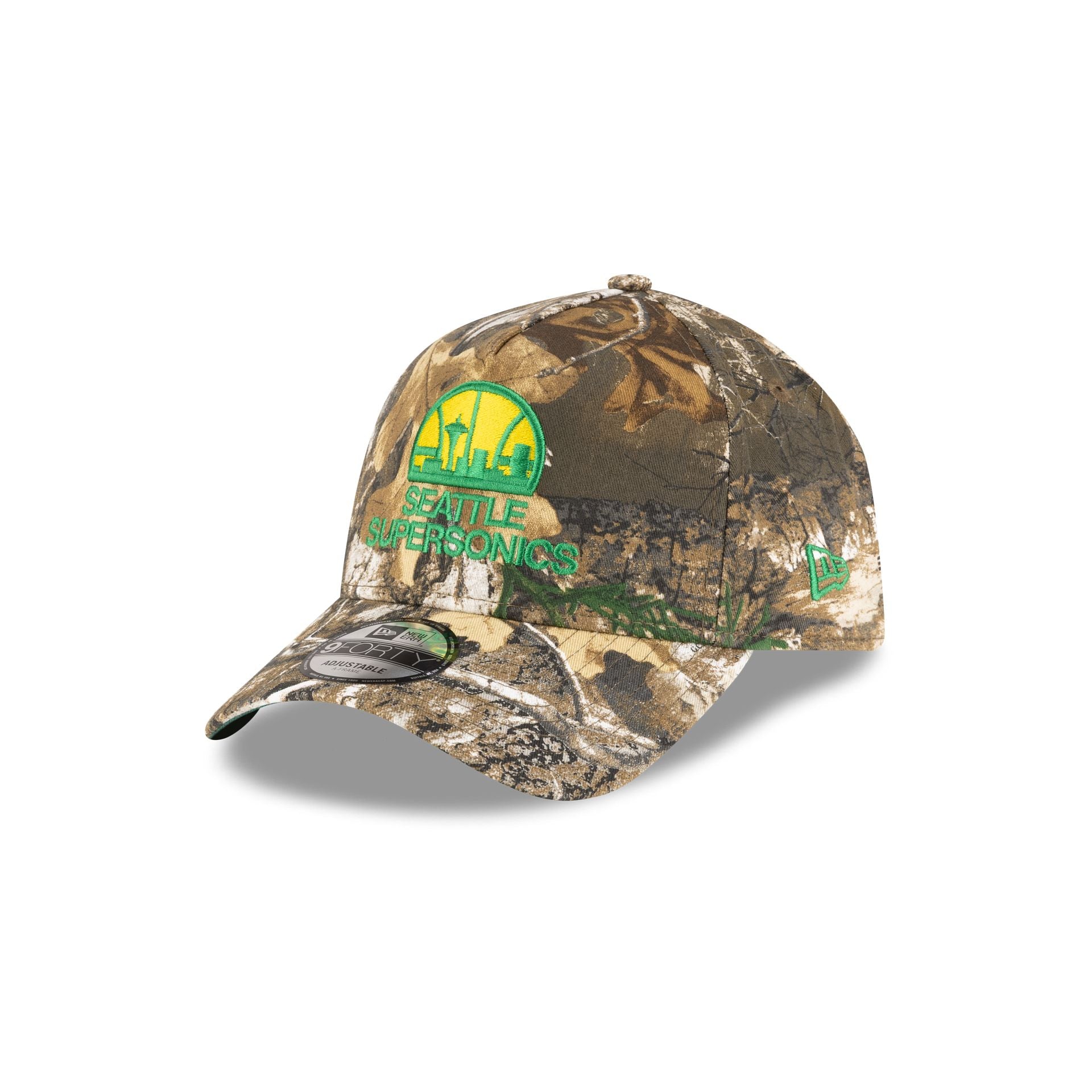 Seattle SuperSonics 1975-1995 Hardwood Classics Realtree 9FORTY A-Frame Snapback Hat