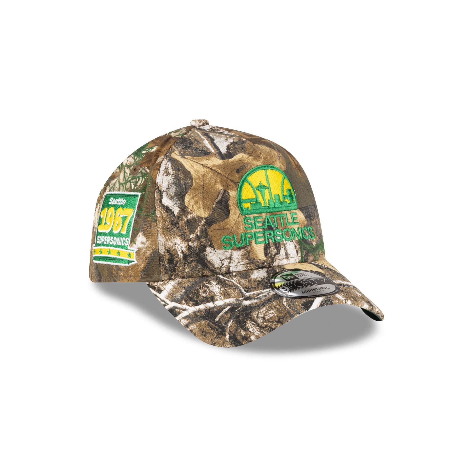 Seattle SuperSonics 1975-1995 Hardwood Classics Realtree 9FORTY A-Frame Snapback Hat