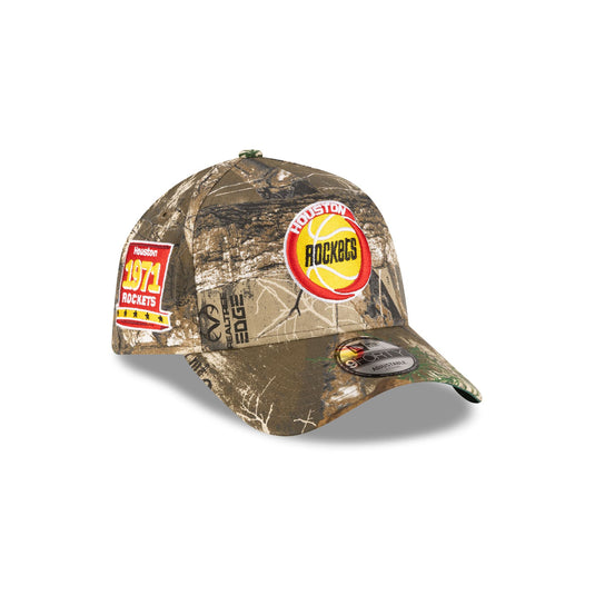 Houston Rockets 1972-1995 Hardwood Classics Realtree 9FORTY A-Frame Snapback Hat - New Era Cap